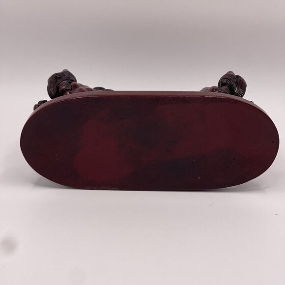 Beautiful Vintage Chinese Shisa Dogs Foo Dogs Resin Cinnabar Decor Paperweight - Picture 6 of 9